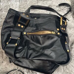 Jimmy choo dress bad gold hardware shoulder handbag rare purse classic accessory